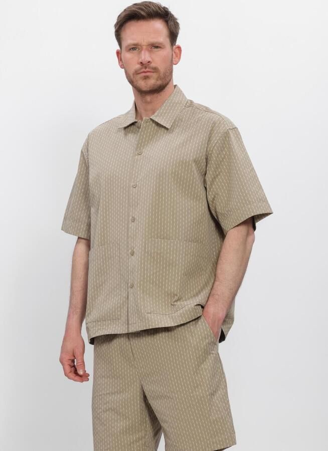 WOODBIRD Heren Overhemden Wbwang Shiko Shirt Khaki