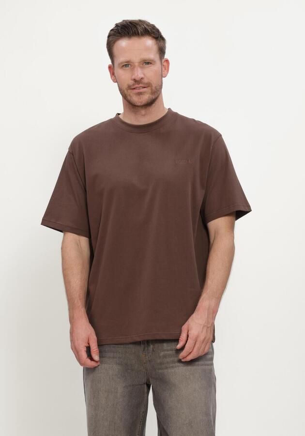 WOODBIRD Heren Polo's & T-shirts Wbbaine Base Tee Bruin