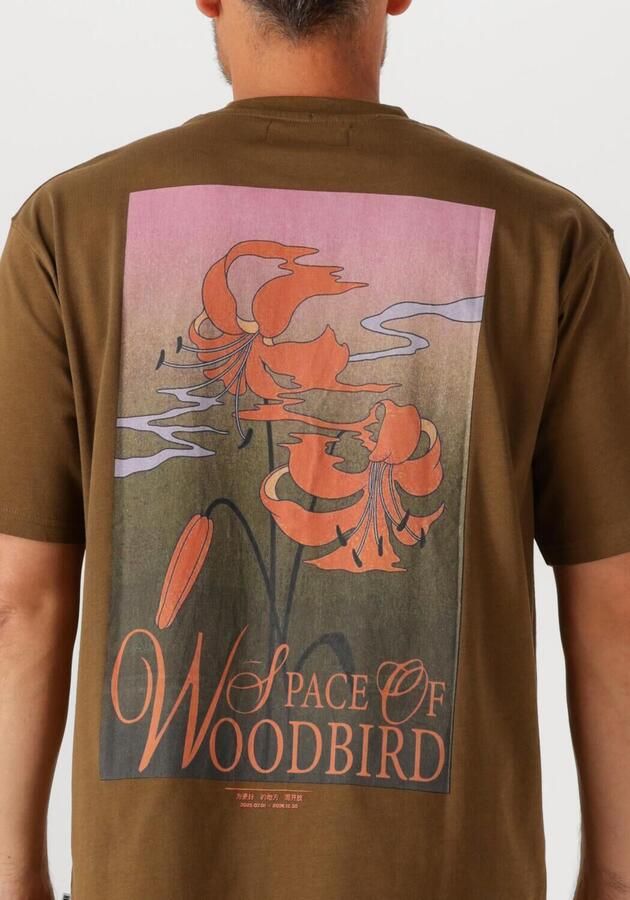 WOODBIRD Heren Polo's & T-shirts Wbbaine Flower Tee Olijf - Foto 3