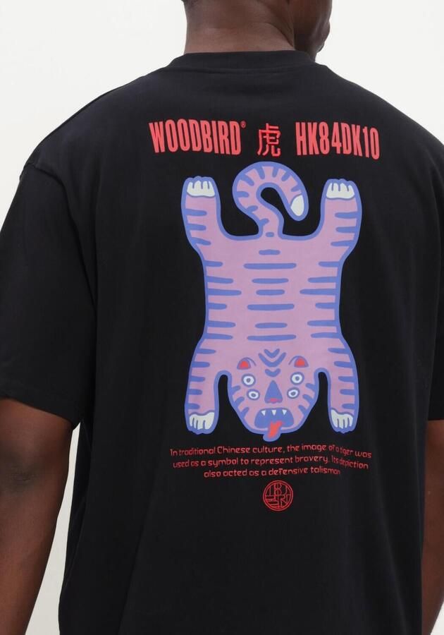 WOODBIRD Heren Polo's & T-shirts Wbbaine Tiger Tee Zwart - Foto 4