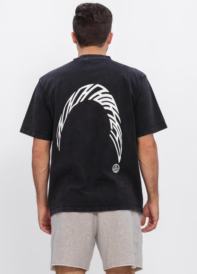 WOODBIRD Heren Polo's & T-shirts Wbbaine Warp Acid Tee Zwart