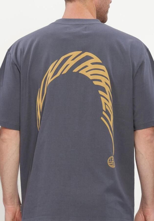 WOODBIRD Heren Polo's & T-shirts Wbbaine Warp Tee Donkergrijs - Foto 4