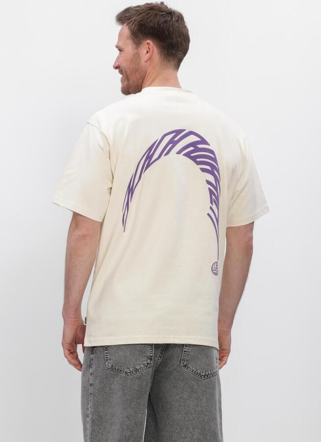 WOODBIRD Heren Polo's & T-shirts Wbbaine Warp Tee Ecru