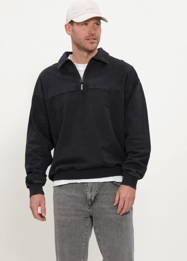 WOODBIRD Heren Polo's & T-shirts Wbloke Washed Zip Polo Zwart