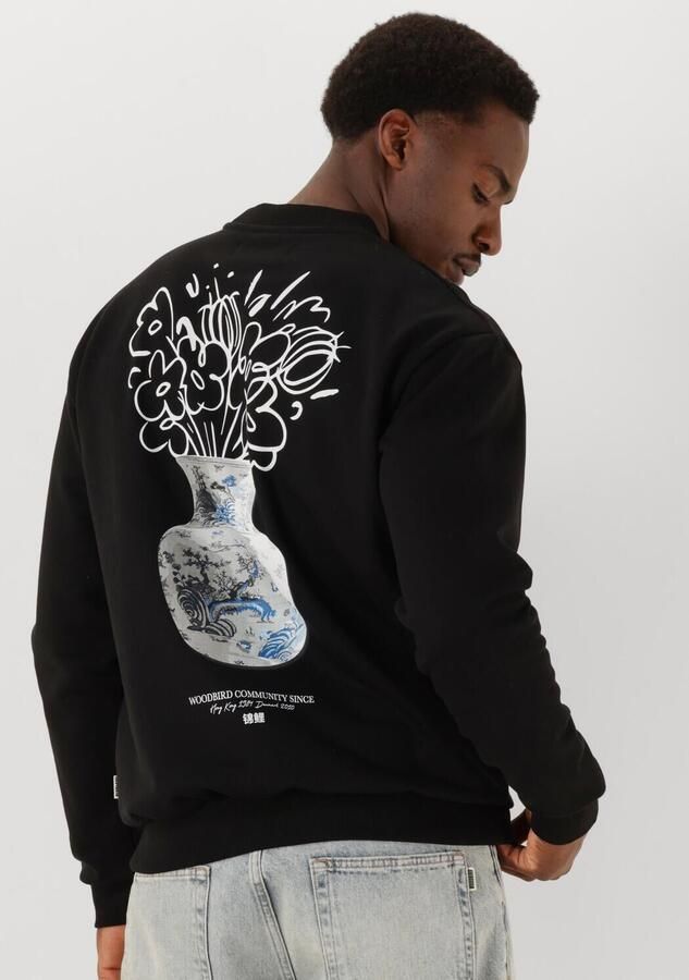 WOODBIRD Heren Truien & Vesten Wbcaine Min Crew Zwart - Foto 4