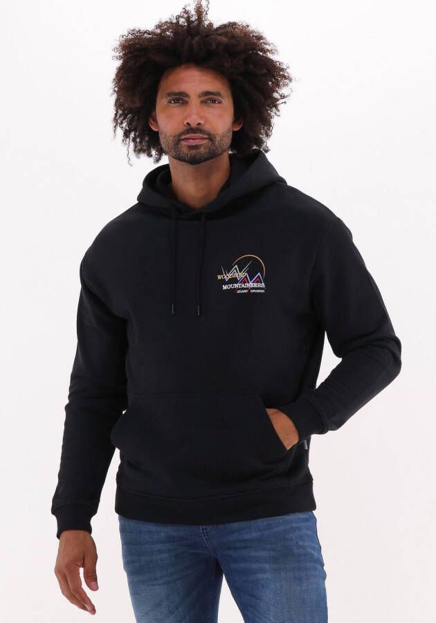 Woodbird Zwarte Sweater DAsh Mountaineer Hoodie