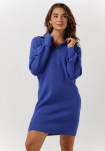 Y.A.S. Blauwe Mini Jurk Yasdalma Ls Zip Knit Dress