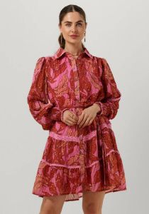 Y.A.S A-lijn jurk YASACACIA met all over print rood roze