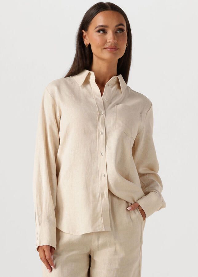 Y.A.S. Dames Blouses Yasflaxy Ls Linen Shirt Noos Wit - Foto 4
