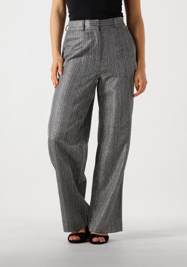 Y.A.S gestreepte high waist straight fit broek zilver YASKAMO - Foto 4
