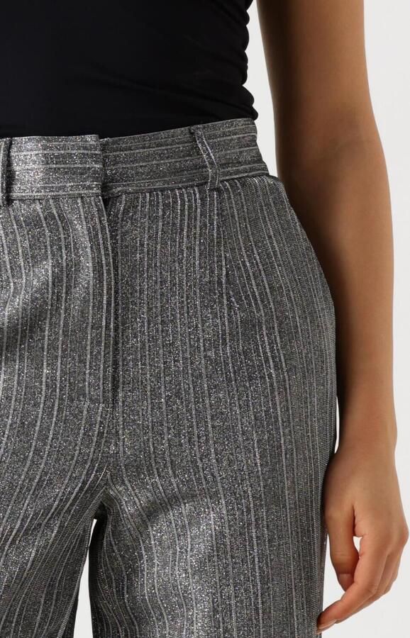 Y.A.S gestreepte high waist straight fit broek zilver YASKAMO - Foto 2