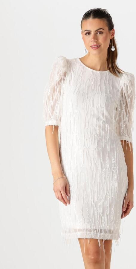 Y.A.S Elegante Korte Trouwjurk met Franjes White Dames - Foto 4