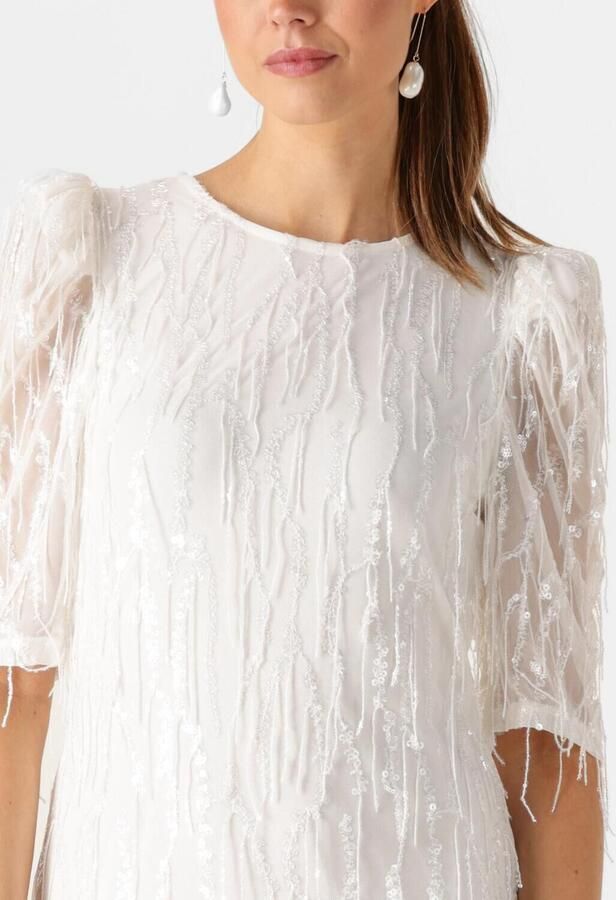 Y.A.S Elegante Korte Trouwjurk met Franjes White Dames