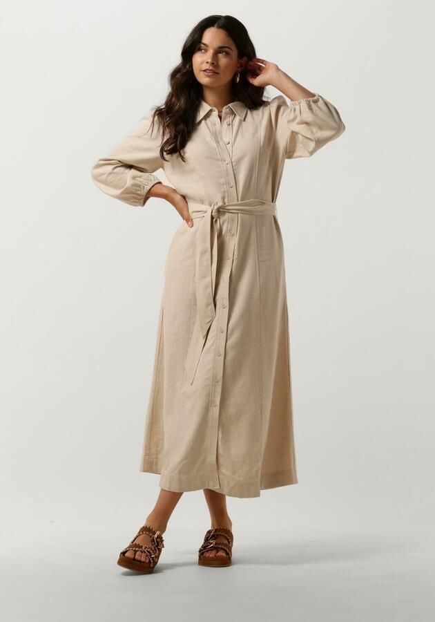Y.A.S. Dames Jurken Yasflaxy 3 4 Linen Shirt Dress Beige - Foto 4