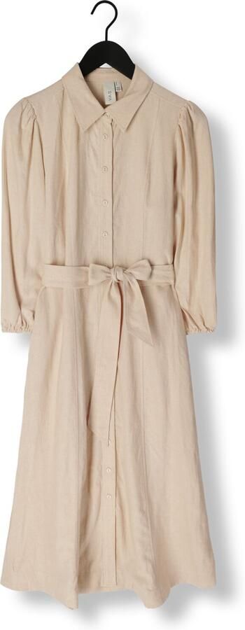 Y.A.S. Dames Jurken Yasflaxy 3 4 Linen Shirt Dress Beige - Foto 3