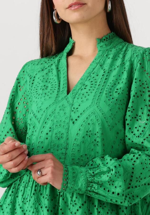 Y.A.S semi-transparante trapeze jurk YASHOLI met biologisch katoen groen