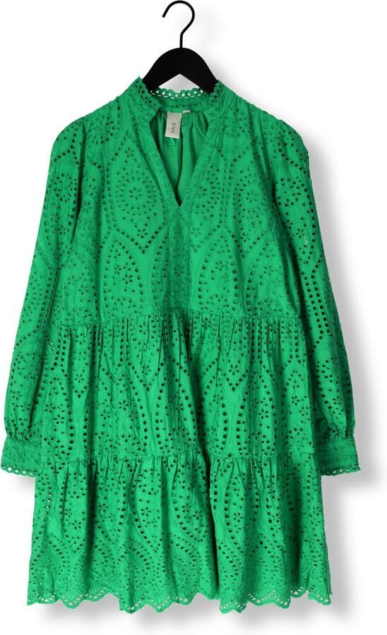 Y.A.S semi-transparante trapeze jurk YASHOLI met biologisch katoen groen - Foto 3