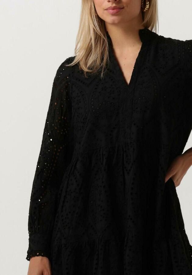 Y.A.S semi-transparante trapeze jurk YASHOLI van biologisch katoen zwart - Foto 2