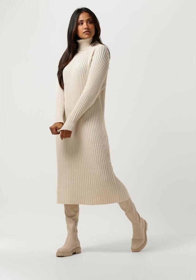 Y.A.S. Dames Jurken Yasmavi Knit Midi Rollneck Dress Beige