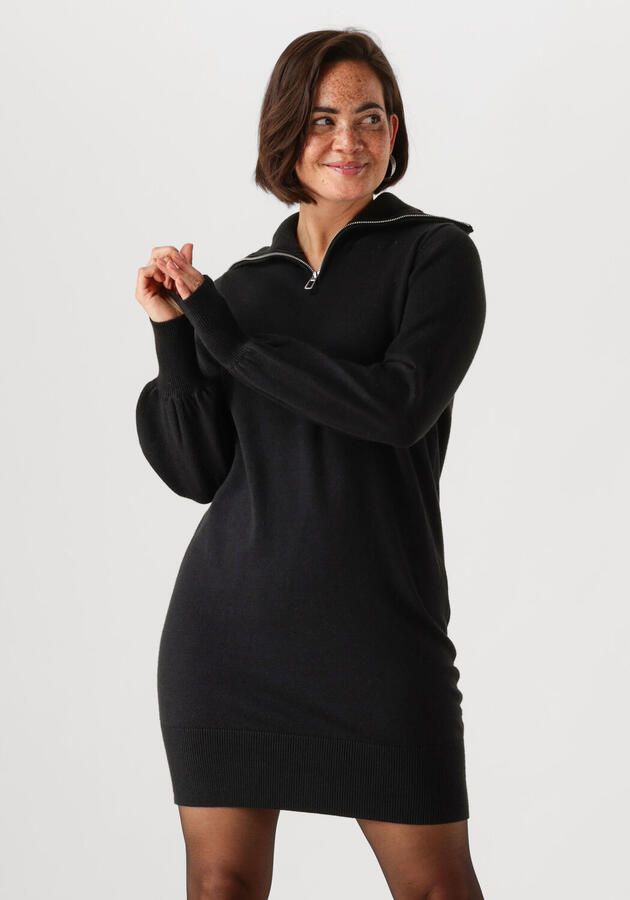 Y.A.S. Dames Jurken Yasshanti Ls Zip Knit Dress Zwart - Foto 4