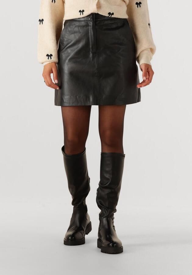 Y.A.S. Dames Rokken Yaslyma Hmw Leather Skirt Zwart - Foto 3