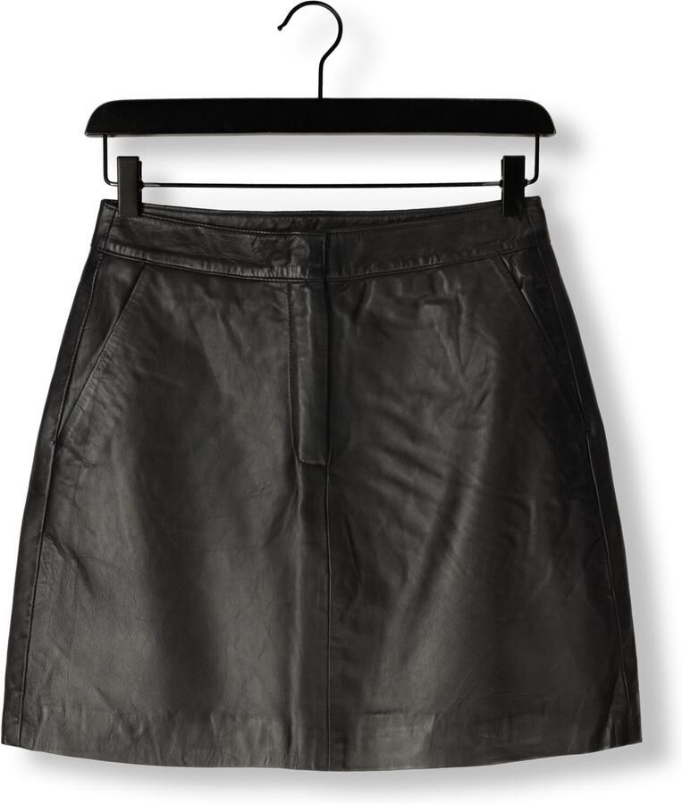 Y.A.S. Dames Rokken Yaslyma Hmw Leather Skirt Zwart