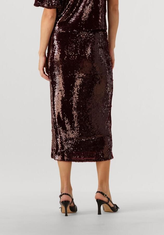 Y.A.S. Dames Rokken Yasroyalina Hmw Sequin Ankle Skirt Bordeaux