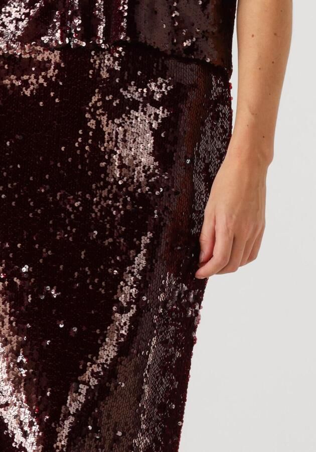 Y.A.S. Dames Rokken Yasroyalina Hmw Sequin Ankle Skirt Bordeaux - Foto 2