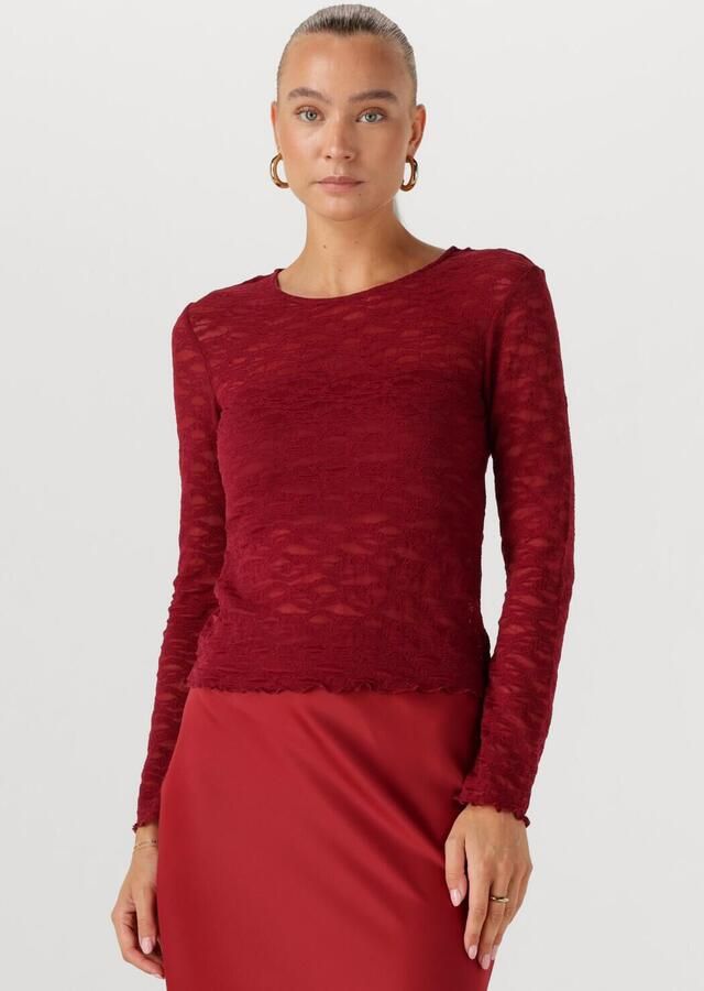 Y.A.S. Dames Tops & T-shirts Yascara Ls Lace Top Rood - Foto 4