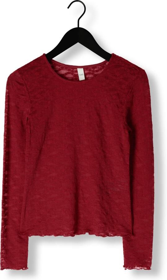 Y.A.S. Dames Tops & T-shirts Yascara Ls Lace Top Rood - Foto 3
