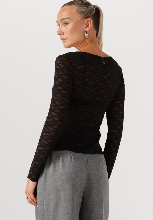 Y.A.S. Dames Tops & T-shirts Yascara Ls Lace Top Zwart - Foto 2