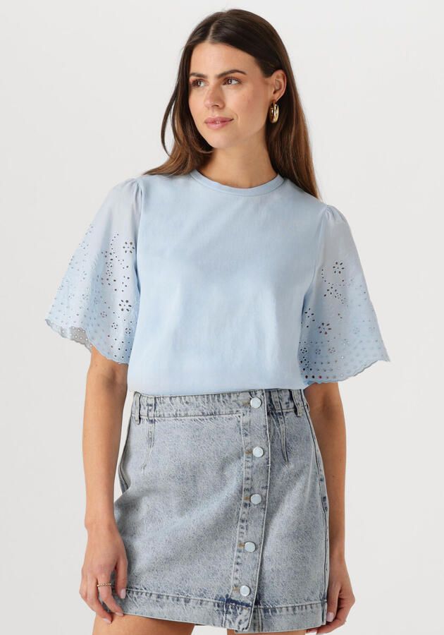 Y.A.S Shirt met korte mouwen YASLEX SS TOP W. EMB SLEEVES S. NOOS (Korte mouw met ajourborduurwerk ronde hals normale pasvorm) - Foto 4