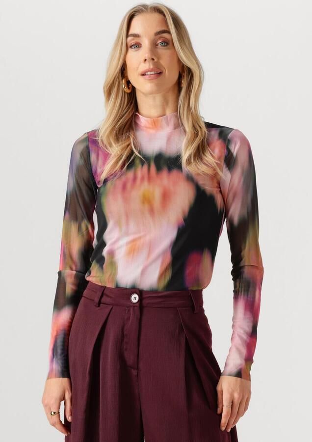 Y.A.S. Dames Tops & T-shirts Yasmindy High Neck Ls Mesh Top Multi - Foto 4