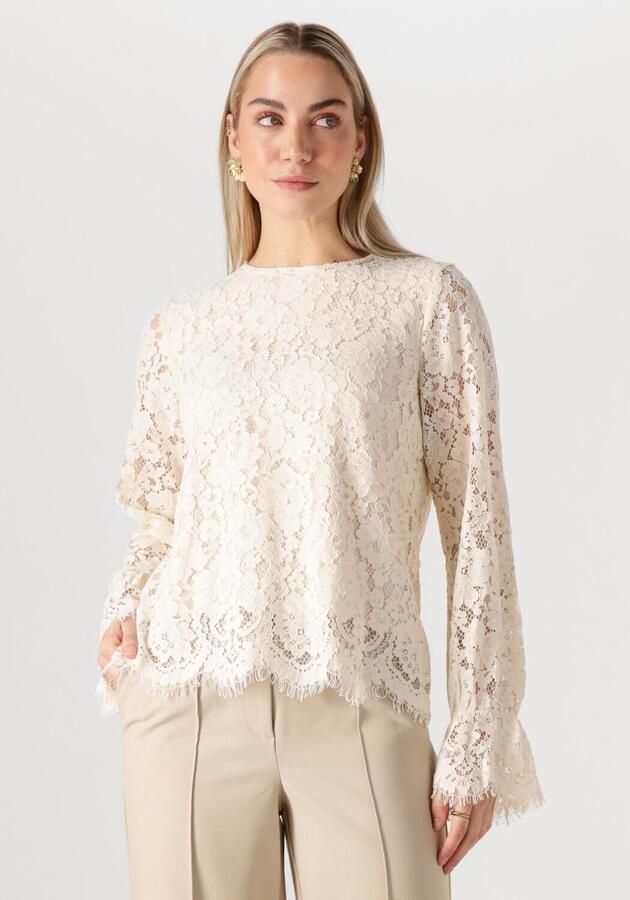 Y.A.S. Dames Tops & T-shirts Yasperla Ls Lace Top S. Noos Ecru - Foto 4