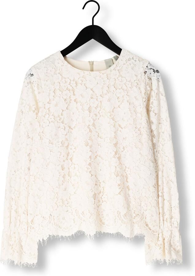 Y.A.S. Dames Tops & T-shirts Yasperla Ls Lace Top S. Noos Ecru