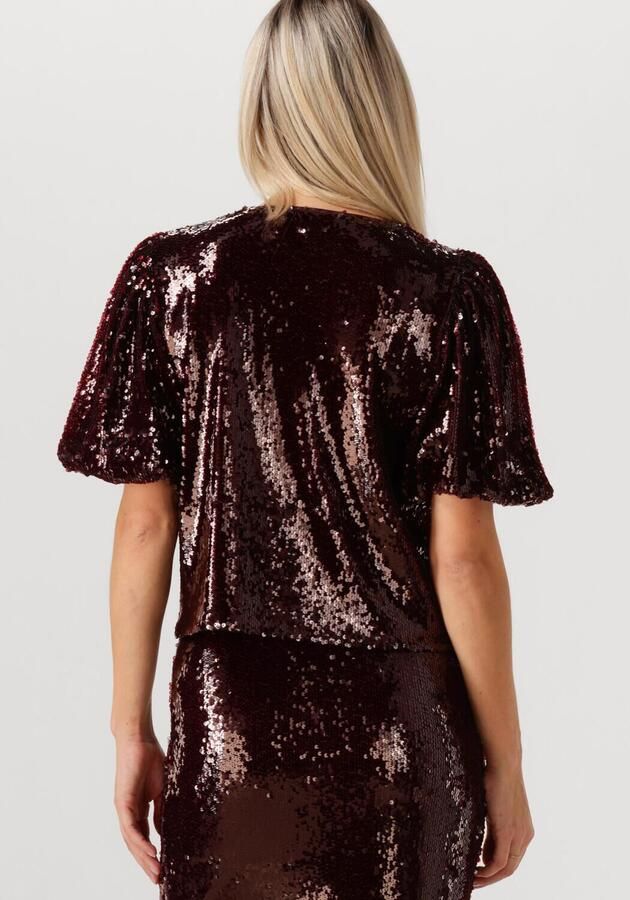 Y.A.S. Dames Tops & T-shirts Yasroyalina 2 4 Sequin Top Bordeaux - Foto 2