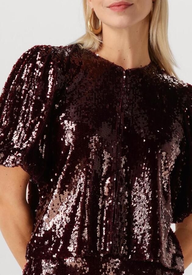 Y.A.S. Dames Tops & T-shirts Yasroyalina 2 4 Sequin Top Bordeaux - Foto 3