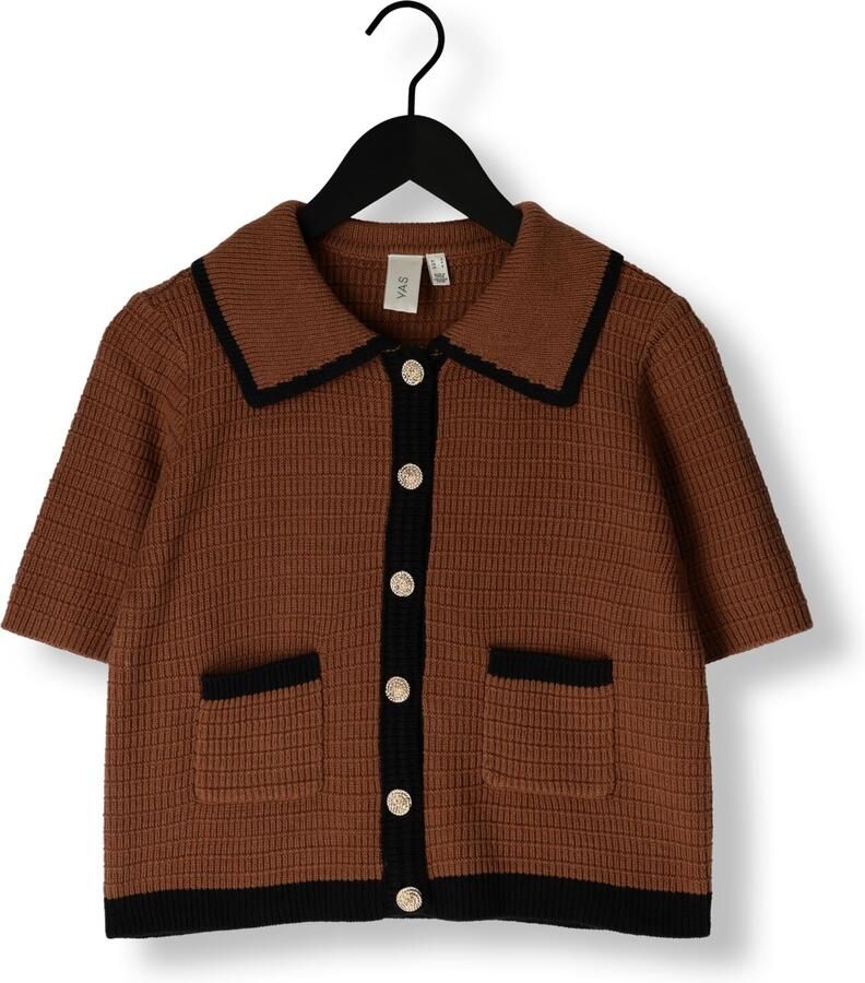Y.A.S. Dames Truien & Vesten Yaskloma Ss Knit Cardigan Bruin