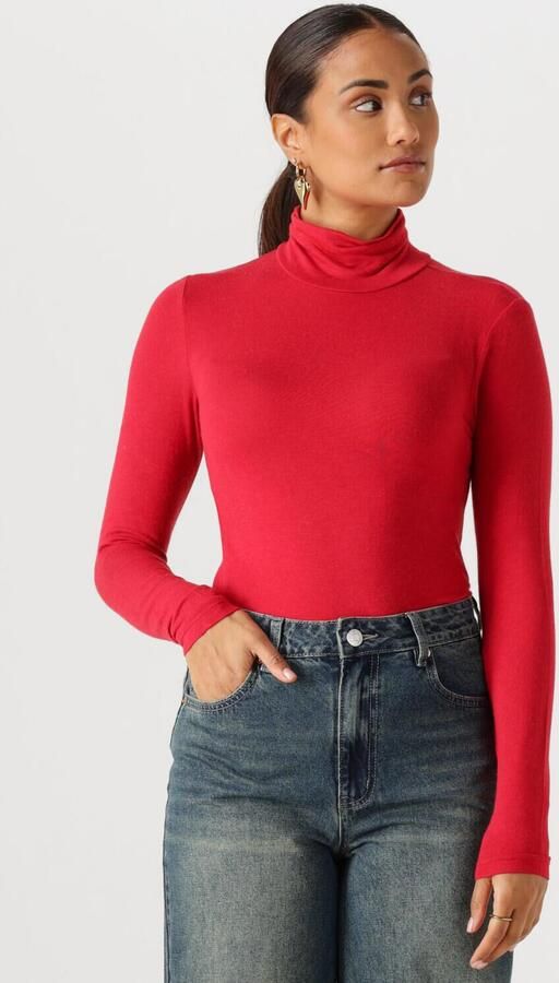 Y.A.S. Dames Truien & Vesten Yaswoola Ls High Neck Top Rood - Foto 4