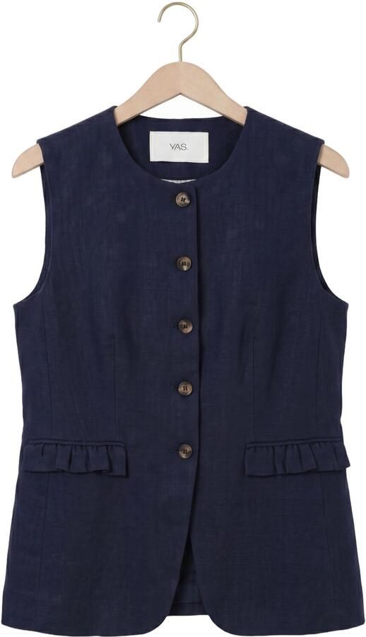 Y.A.S. YAS Dames Blazers Yasagana Linen Blend Waistcoast S. Donkerblauw - Foto 4