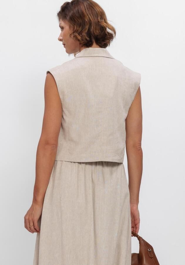 Y.A.S. YAS Dames Blazers Yasusuma Short Linen Blend Waistcoat Beige - Foto 4