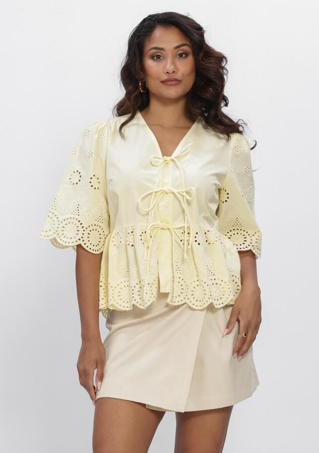 Y.A.S. YAS Dames Blouses Yascornelia 2 4 Tie Top S. Noos Geel