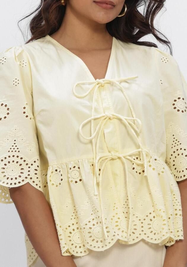Y.A.S. YAS Dames Blouses Yascornelia 2 4 Tie Top S. Noos Geel - Foto 3