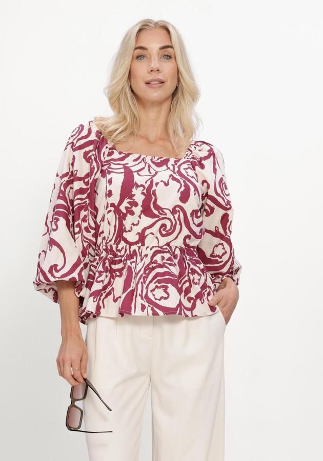 Y.A.S. YAS Dames Blouses Yasfleur 3 4 Top S. Bordeaux