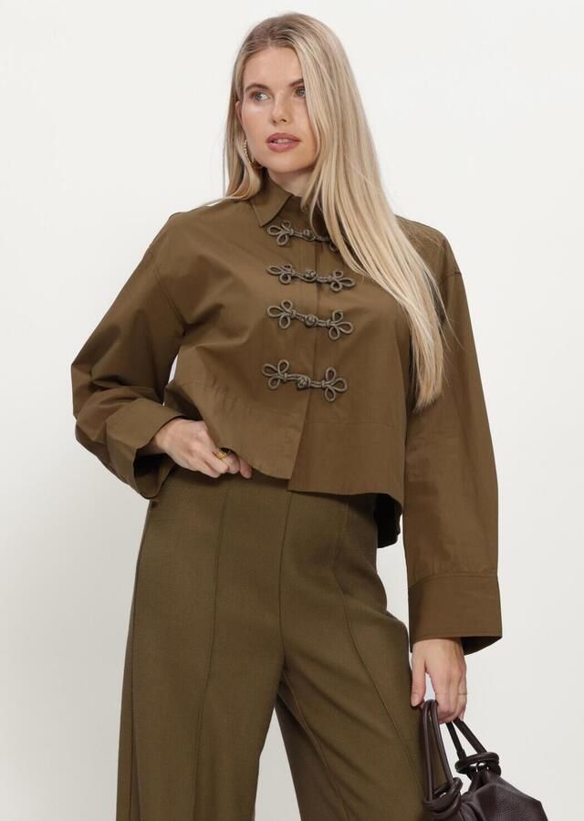 Y.A.S. YAS Dames Blouses Yasleema Frog Ls Shirt S. Groen