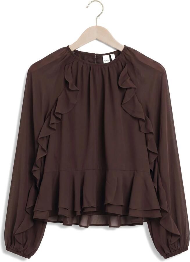 Y.A.S. YAS Dames Blouses Yasmilva Ls Top Bruin - Foto 2