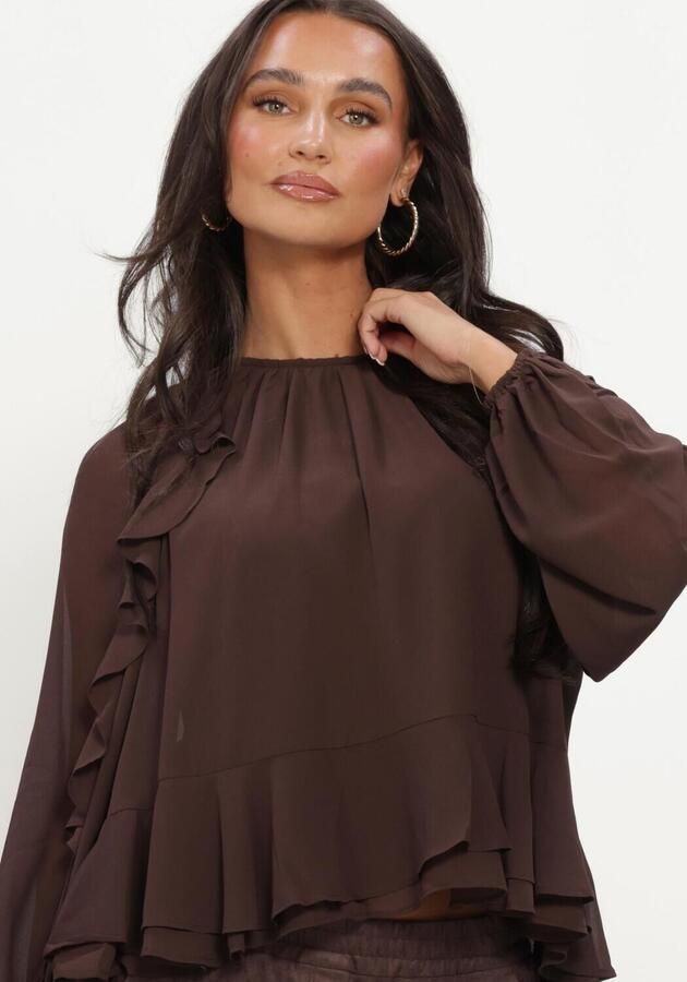 Y.A.S. YAS Dames Blouses Yasmilva Ls Top Bruin - Foto 4