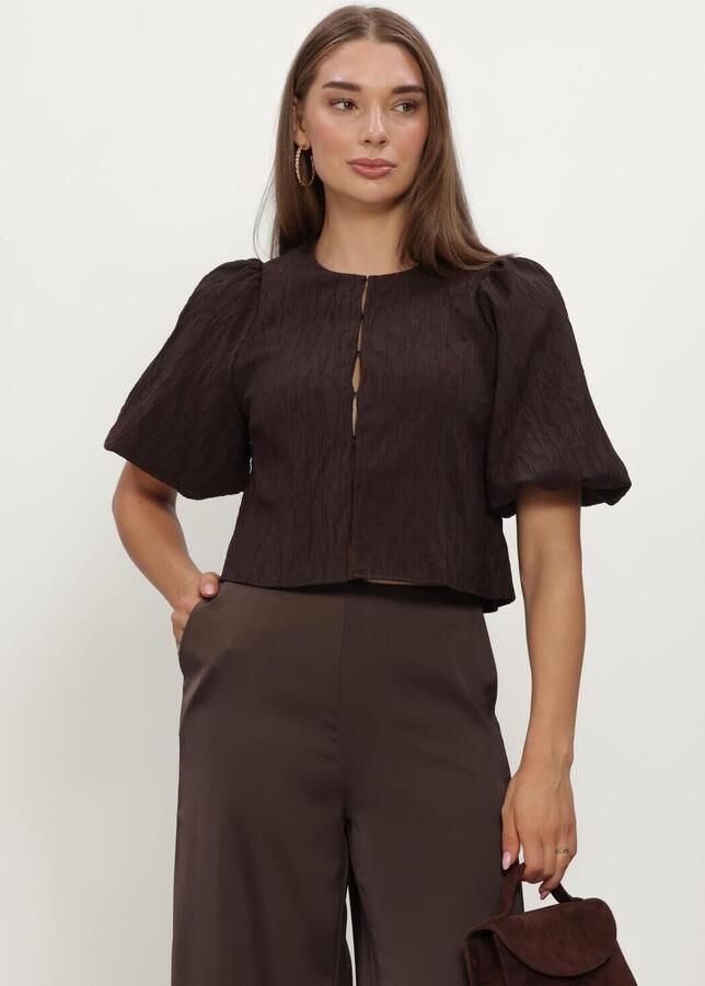 Y.A.S. YAS Dames Blouses Yasminu 2 4 Short Top Bruin
