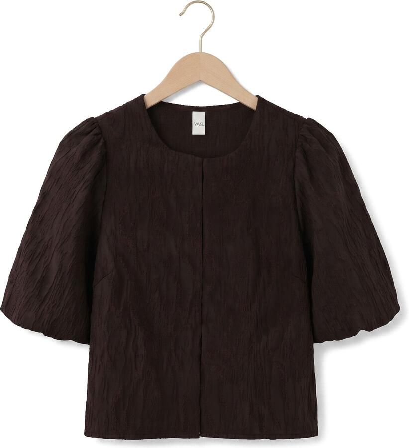 Y.A.S. YAS Dames Blouses Yasminu 2 4 Short Top Bruin - Foto 2