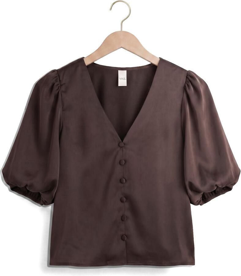 Y.A.S. YAS Dames Blouses Yaspella 2 4 V-neck Top Bruin - Foto 2